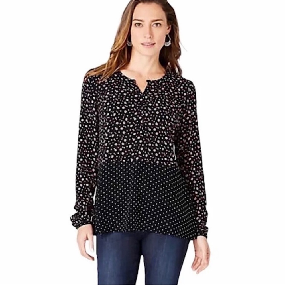 J Jill | Paisley Dress Womens Size M Purple 3/4 Sleeves Cut Out